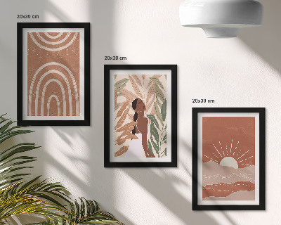 Komplet slik v okvirju Boho abstraktne oblike in ilustracije