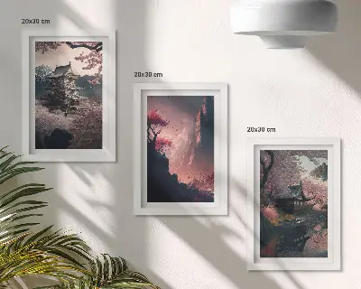 Stenska galerija slik fantazijske japonske gorske pokrajine