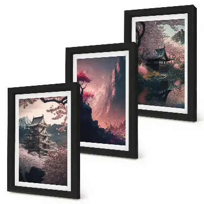 Stenska galerija slik fantazijske japonske gorske pokrajine