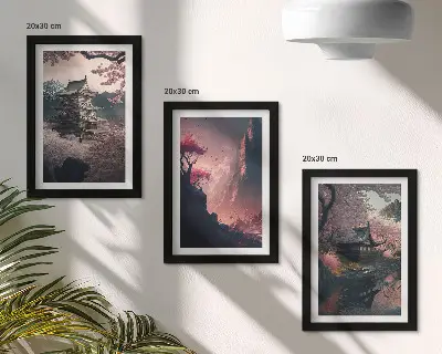 Stenska galerija slik fantazijske japonske gorske pokrajine