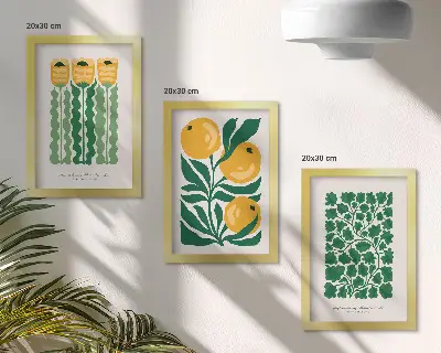 Stenska galerija slik rastlinski vzorci s plakati s cvetličnimi in listnimi motivi