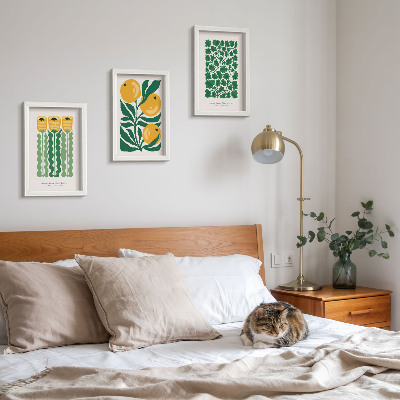 Stenska galerija slik Rastlinski vzorci s plakati za rože in liste