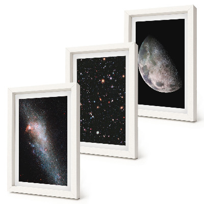 Stenska galerija slik Zvezde vesoljske galaksije in polna luna