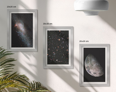 Stenska galerija slik Zvezde vesoljske galaksije in polna luna