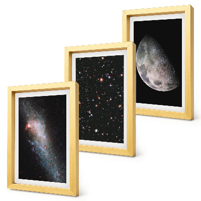 Stenska galerija slik Zvezde vesoljske galaksije in polna luna