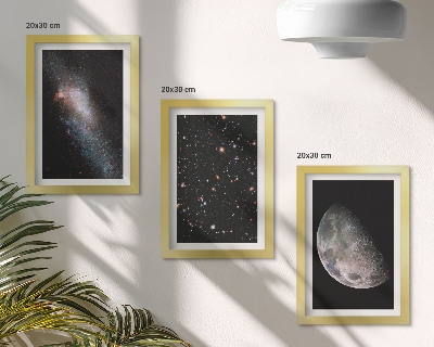 Stenska galerija slik Zvezde vesoljske galaksije in polna luna