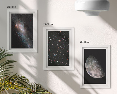 Stenska galerija slik Zvezde vesoljske galaksije in polna luna