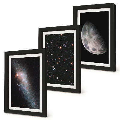 Stenska galerija slik Zvezde vesoljske galaksije in polna luna
