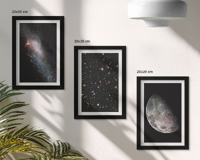 Stenska galerija slik Zvezde vesoljske galaksije in polna luna