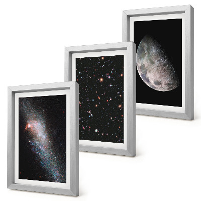Stenska galerija slik Zvezde vesoljske galaksije in polna luna