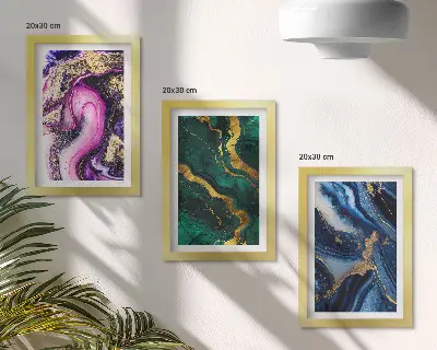 Stenska galerija slik abstraktni vzorci v odtenkih rožnate, zelene in modre barve