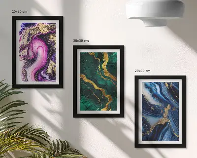 Stenska galerija slik abstraktni vzorci v odtenkih rožnate, zelene in modre barve