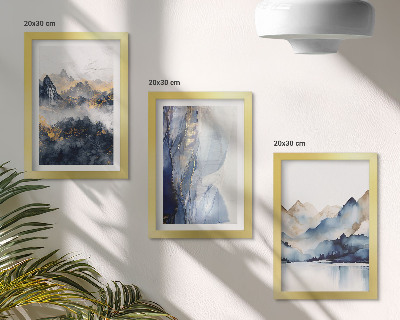 Stenska galerija slik Gorske pokrajine z modrimi in sivimi toni