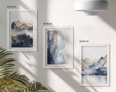 Stenska galerija slik Gorske pokrajine z modrimi in sivimi toni