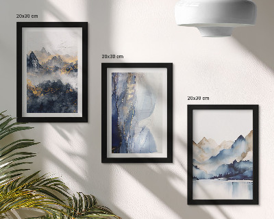 Stenska galerija slik Gorske pokrajine z modrimi in sivimi toni