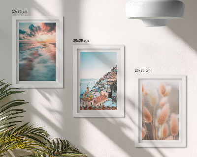 Stenska galerija slik Pogled na morje, sončni zahod, pisane hiše, rože