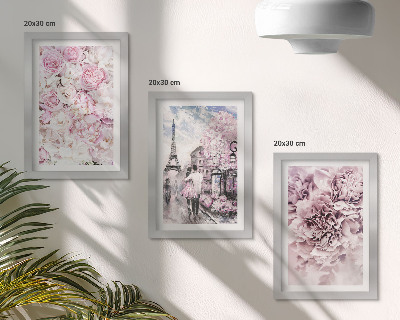 Stenska galerija slik Rože v odtenkih roza romantične pokrajine