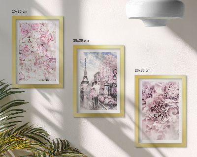 Stenska galerija slik Rože v odtenkih roza romantične pokrajine