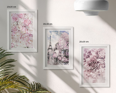 Stenska galerija slik Rože v odtenkih roza romantične pokrajine