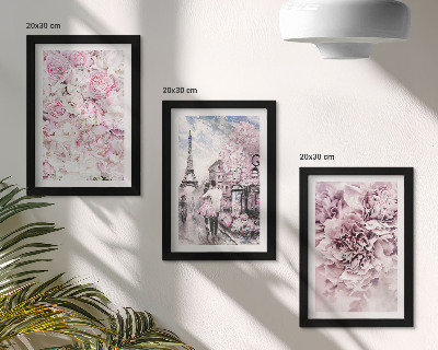Stenska galerija slik Rože v odtenkih roza romantične pokrajine