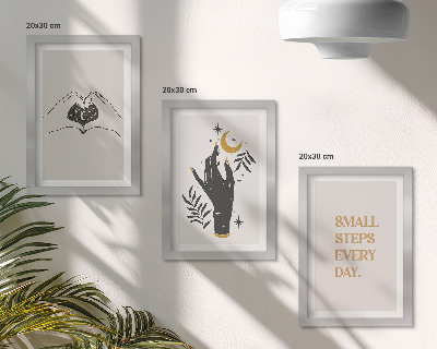 Set 3 slik v okvirju Minimalistične ilustracije, ki navdihujejo boemsko besedilo