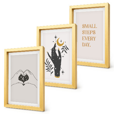Set 3 slik v okvirju Minimalistične ilustracije, ki navdihujejo boemsko besedilo