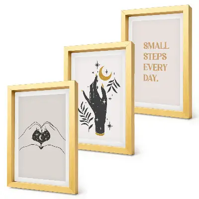 Komplet 3 slik v okvirju minimalistične ilustracije z boemskim napisom
