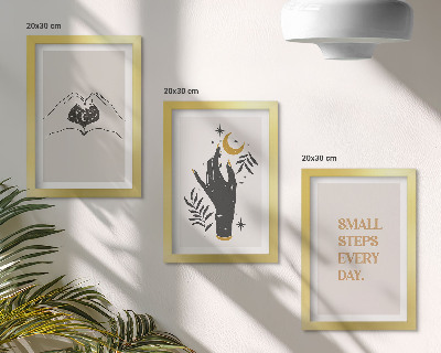 Set 3 slik v okvirju Minimalistične ilustracije, ki navdihujejo boemsko besedilo