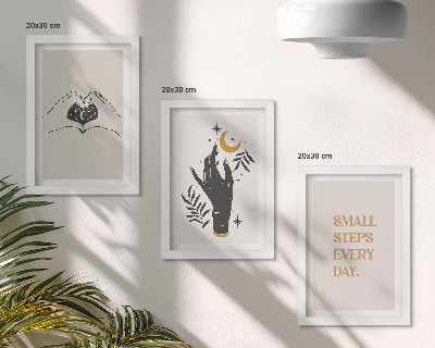 Set 3 slik v okvirju Minimalistične ilustracije, ki navdihujejo boemsko besedilo