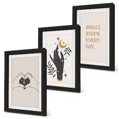 Set 3 slik v okvirju Minimalistične ilustracije, ki navdihujejo boemsko besedilo