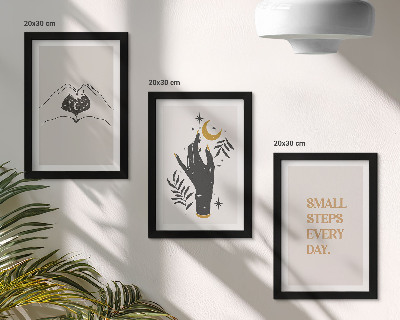 Set 3 slik v okvirju Minimalistične ilustracije, ki navdihujejo boemsko besedilo