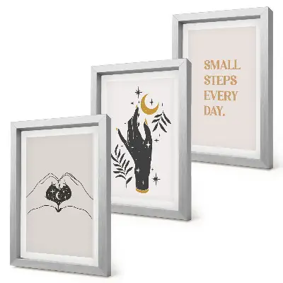 Komplet 3 slik v okvirju minimalistične ilustracije z boemskim napisom