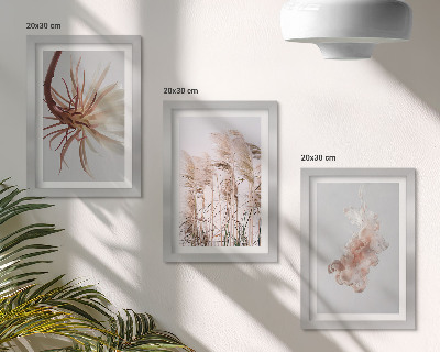 Stenska galerija slik Rože in trave na svetlem ozadju v harmoničnem kompletu