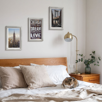 Set 3 slik v okvirju Pokrajine New Yorka z navdihujočim citatom