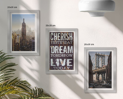 Set 3 slik v okvirju Pokrajine New Yorka z navdihujočim citatom