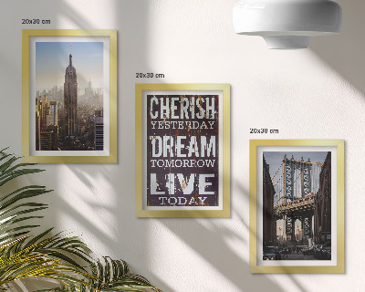 Set 3 slik v okvirju Pokrajine New Yorka z navdihujočim citatom