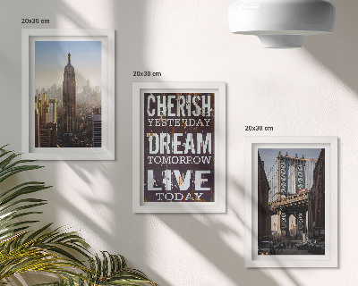 Set 3 slik v okvirju Pokrajine New Yorka z navdihujočim citatom
