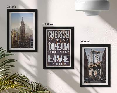 Set 3 slik v okvirju Pokrajine New Yorka z navdihujočim citatom