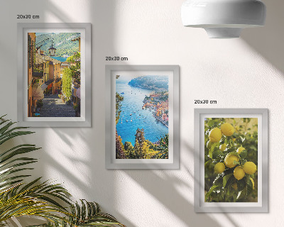 Stenska galerija slik Slikovite obmorske ulice s pogledom na morje in limone