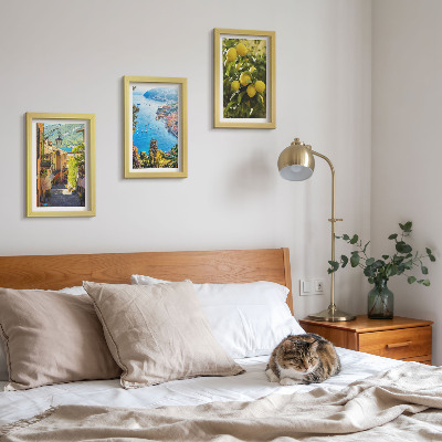 Stenska galerija slik Slikovite obmorske ulice s pogledom na morje in limone
