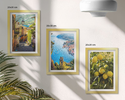Stenska galerija slik Slikovite obmorske ulice s pogledom na morje in limone