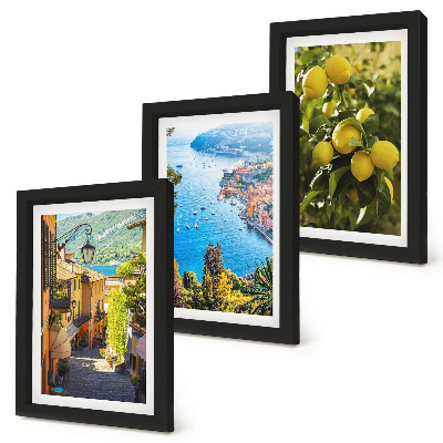 Stenska galerija slik Slikovite obmorske ulice s pogledom na morje in limone