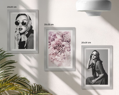 Stenska galerija slik Elegantni portreti žensk z rožnatimi rožami