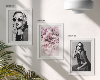 Stenska galerija slik Elegantni portreti žensk z rožnatimi rožami