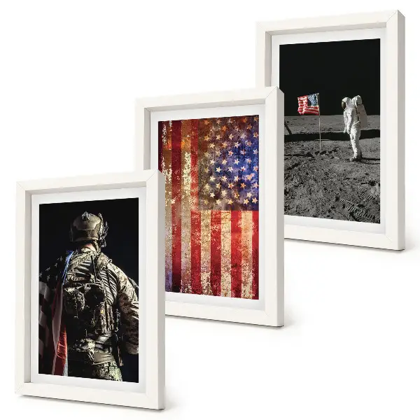 Stenska galerija slik z motivom ameriških nacionalnih simbolov in zastave ZDA