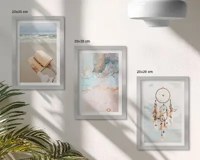 Stenska galerija slik z motivom abstraktne knjige o morju in lovilca sanj v boemskem slogu