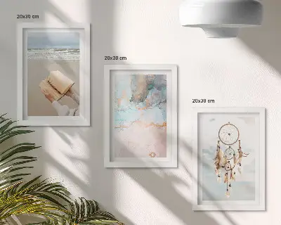 Stenska galerija slik z motivom abstraktne knjige o morju in lovilca sanj v boemskem slogu