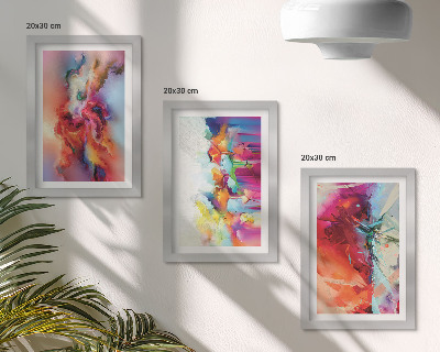 Stenska galerija slik Barvite abstrakcije z dinamičnimi oblikami in liki