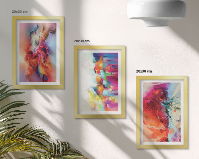 Stenska galerija slik Barvite abstrakcije z dinamičnimi oblikami in liki