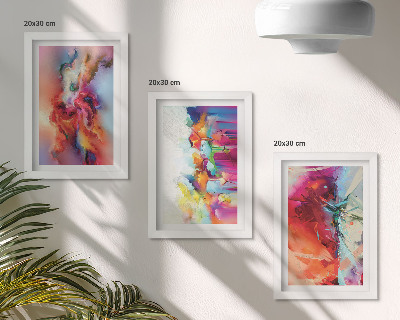 Stenska galerija slik Barvite abstrakcije z dinamičnimi oblikami in liki